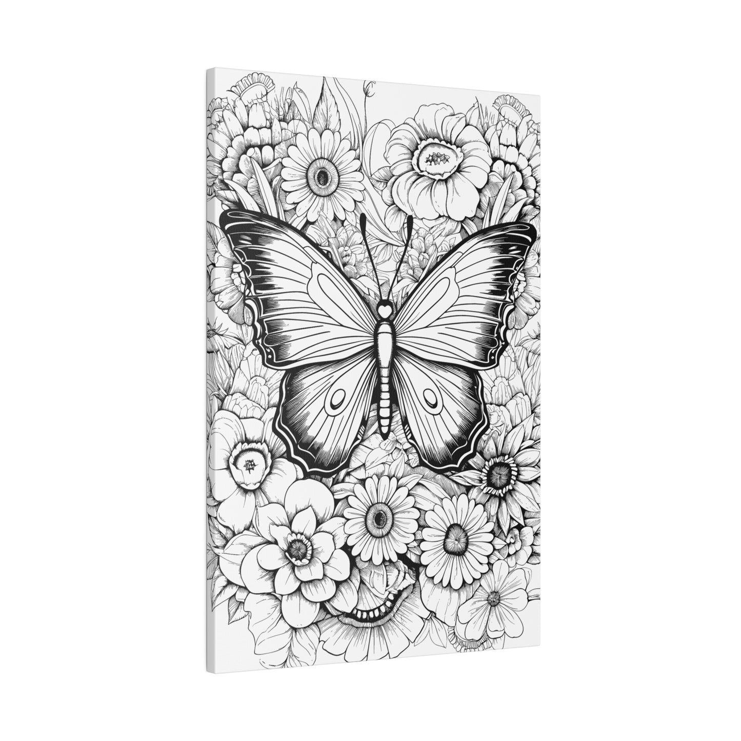 Butterfly Coloring Canvas, Stretched, 0.75"