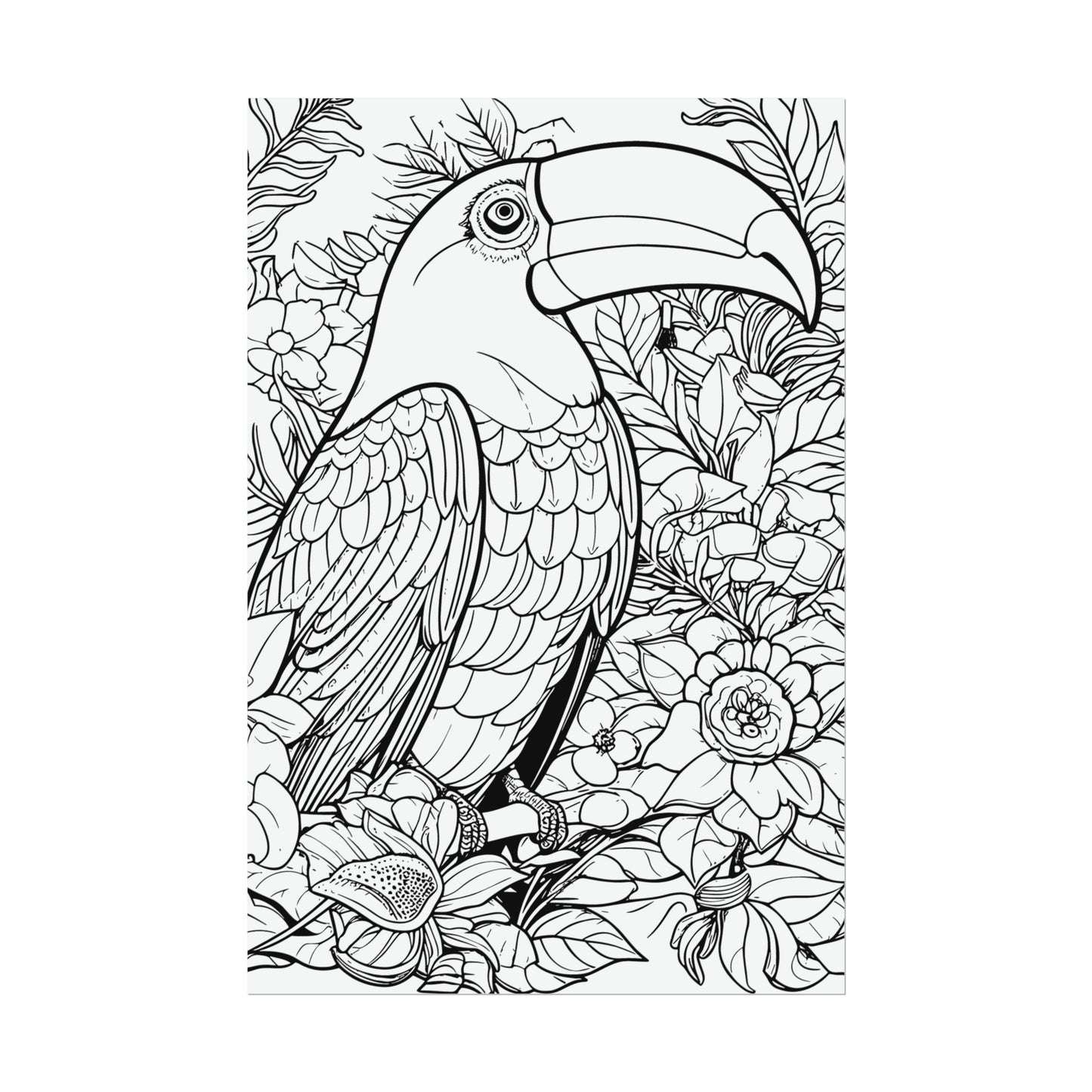 Toucan Exotic Birds Coloring Art Posters