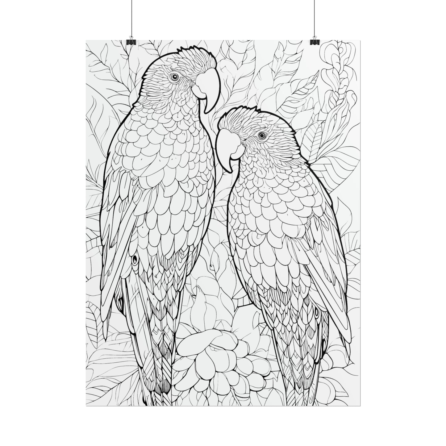 Amazon Parrots Exotic Bird Coloring Art Posters