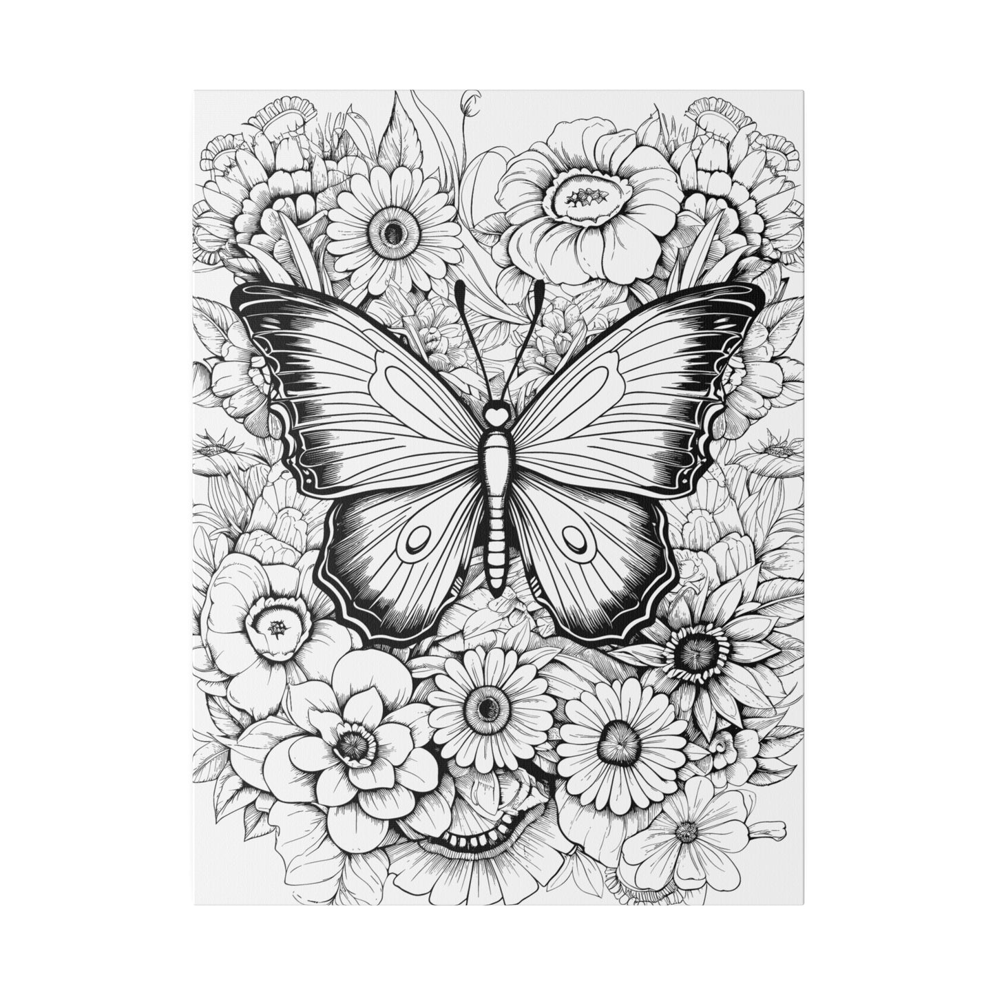 Butterfly Coloring Canvas, Stretched, 0.75"