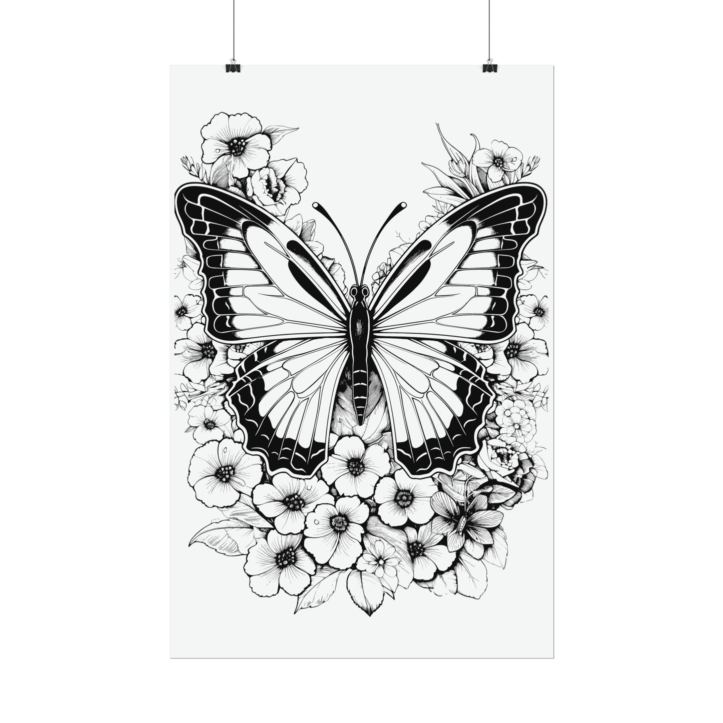 Butterfly Coloring Art Posters