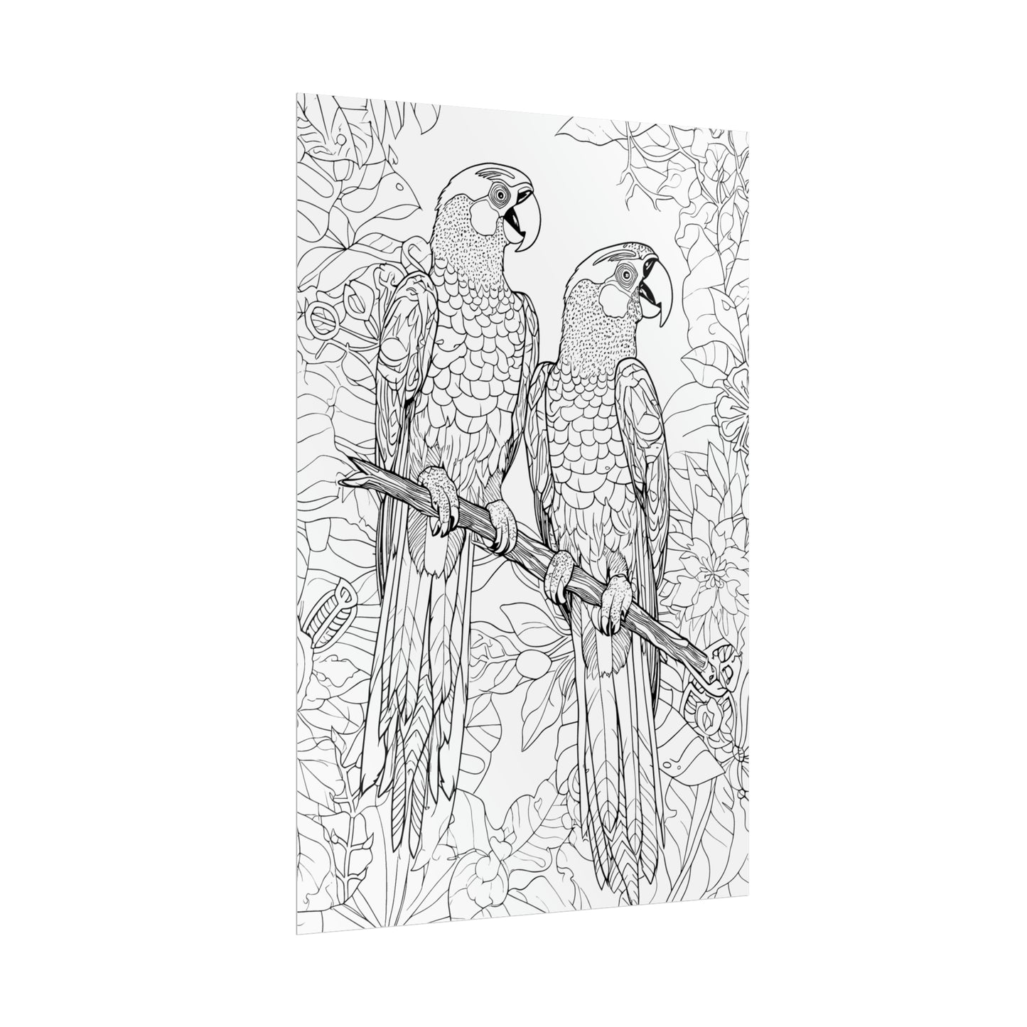 Macaw Parrots Exotic Bird Coloring Art Posters