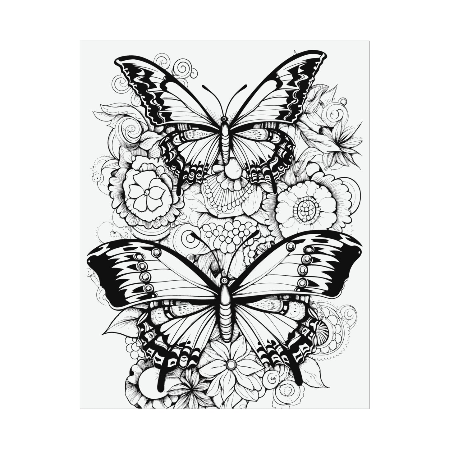 Butterfly Coloring Art Posters