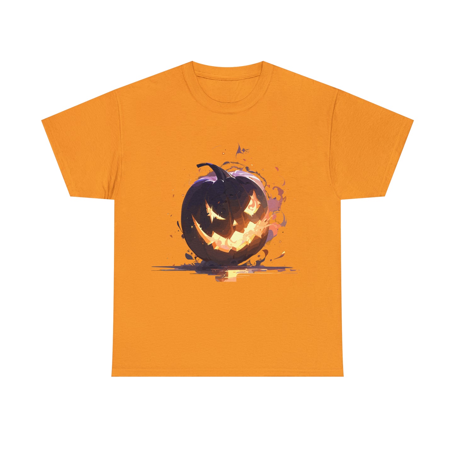 Halloween Scary Pumpkin Unisex Heavy Cotton Tee