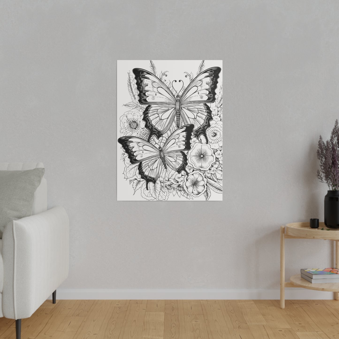 Butterfly Coloring Canvas, Stretched, 0.75"