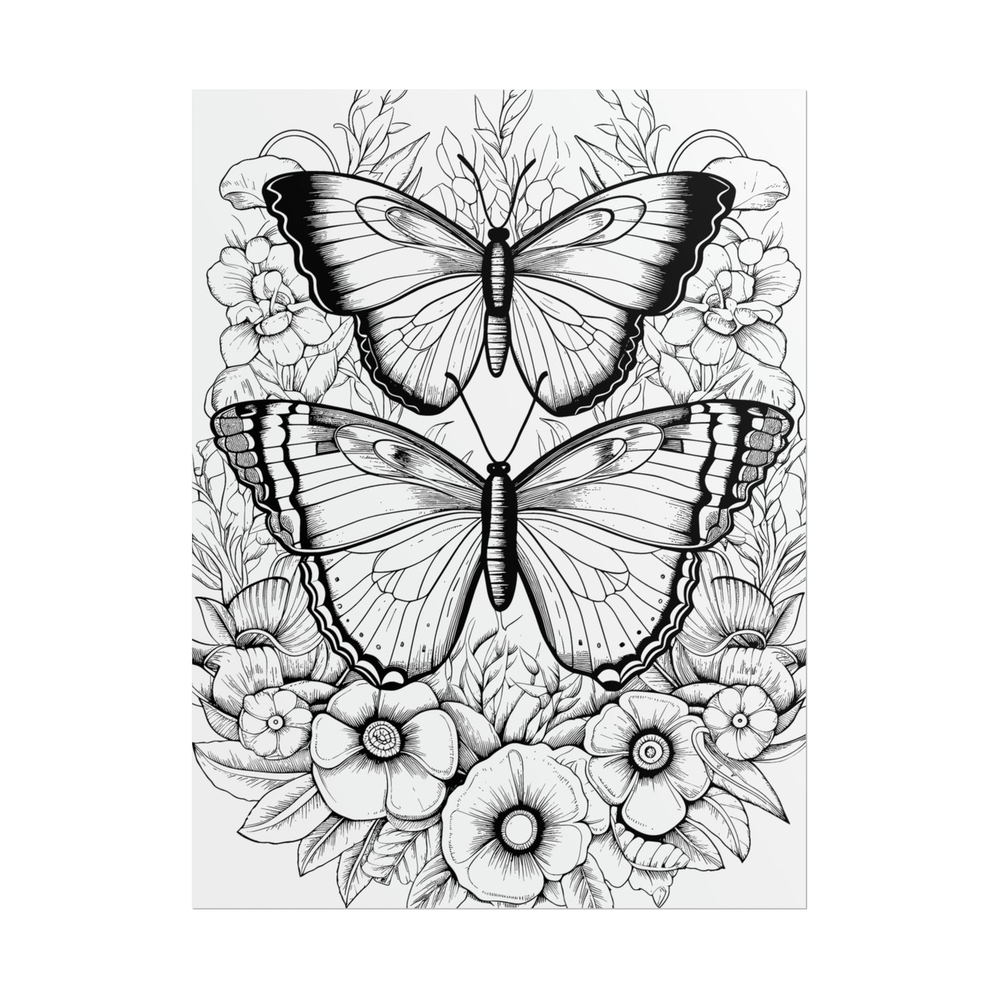 Butterfly Coloring Art Posters