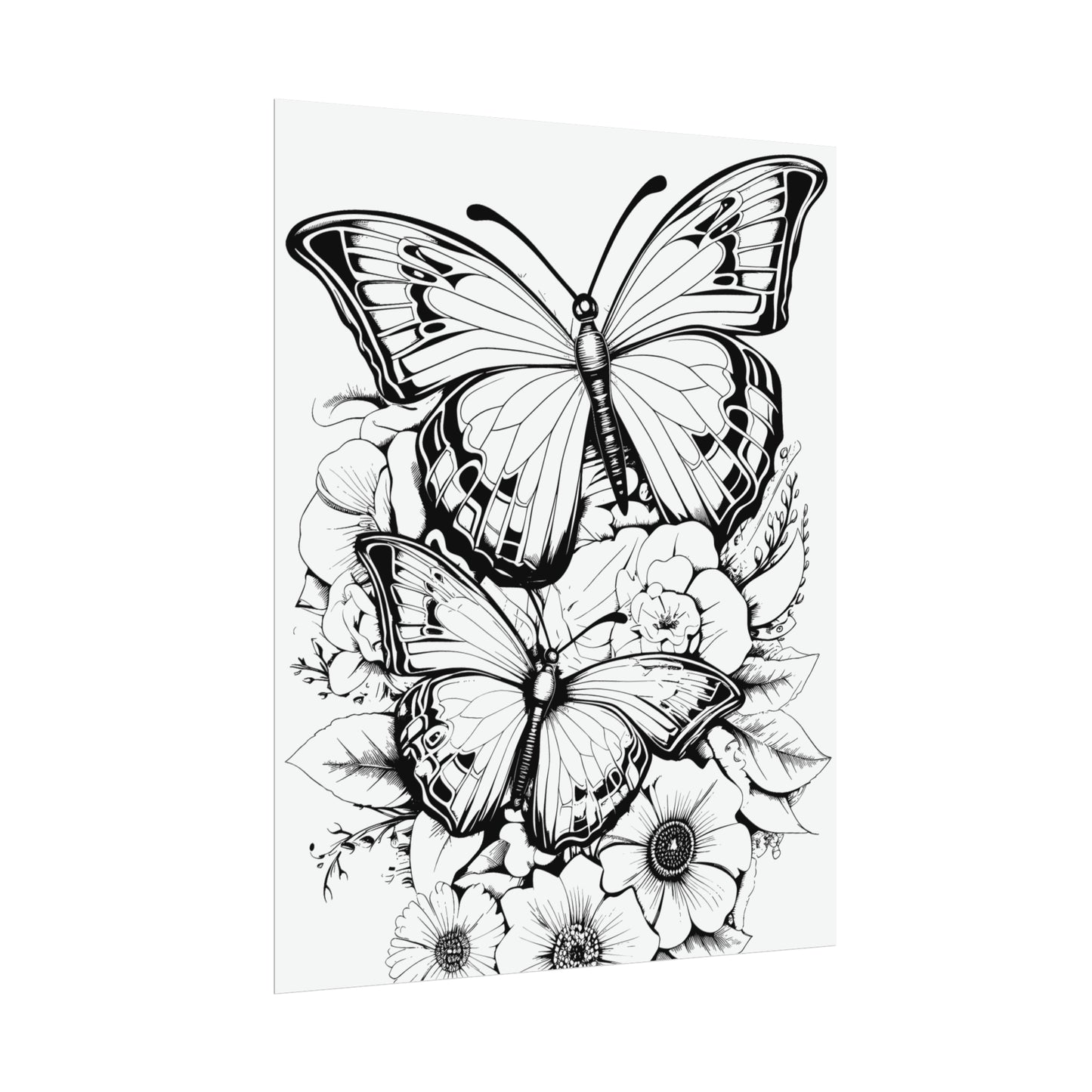 Butterfly Coloring Art Posters