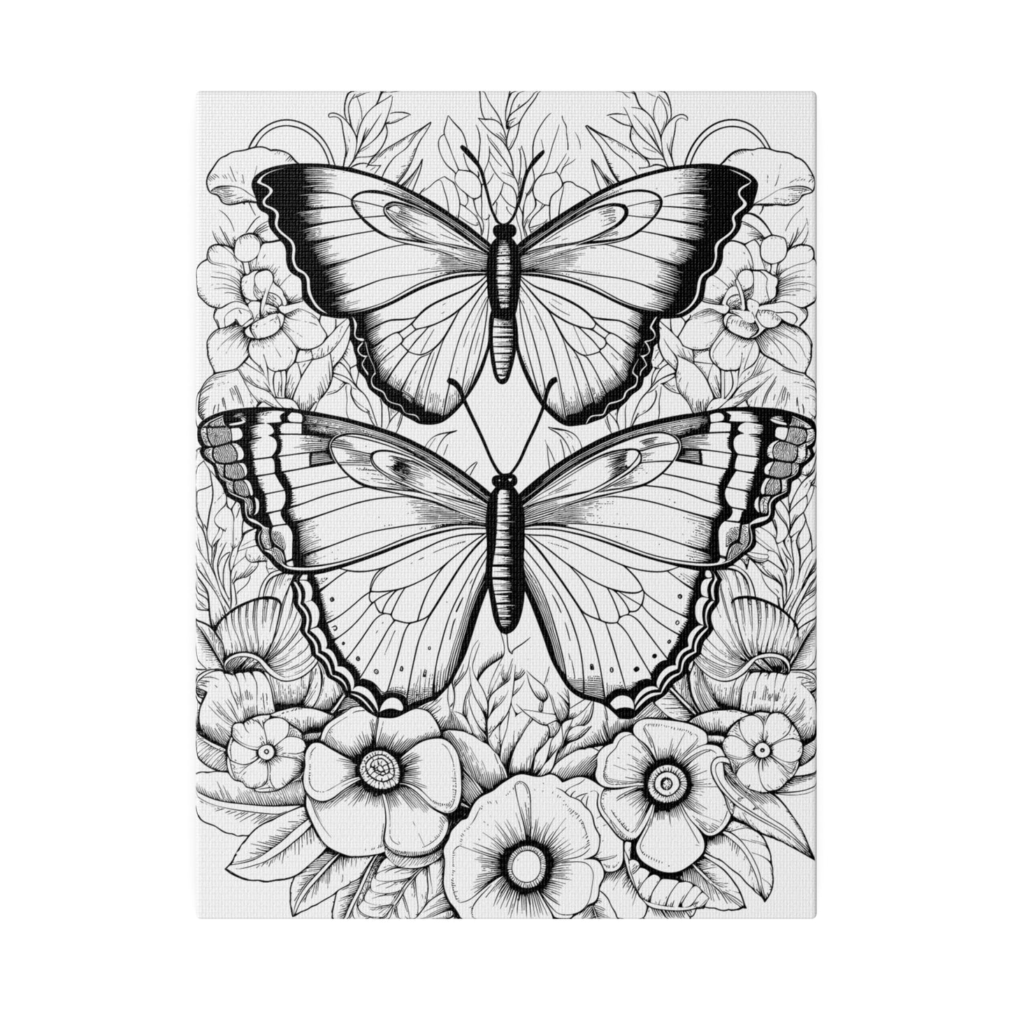 Butterfly Coloring Canvas, Stretched, 0.75"