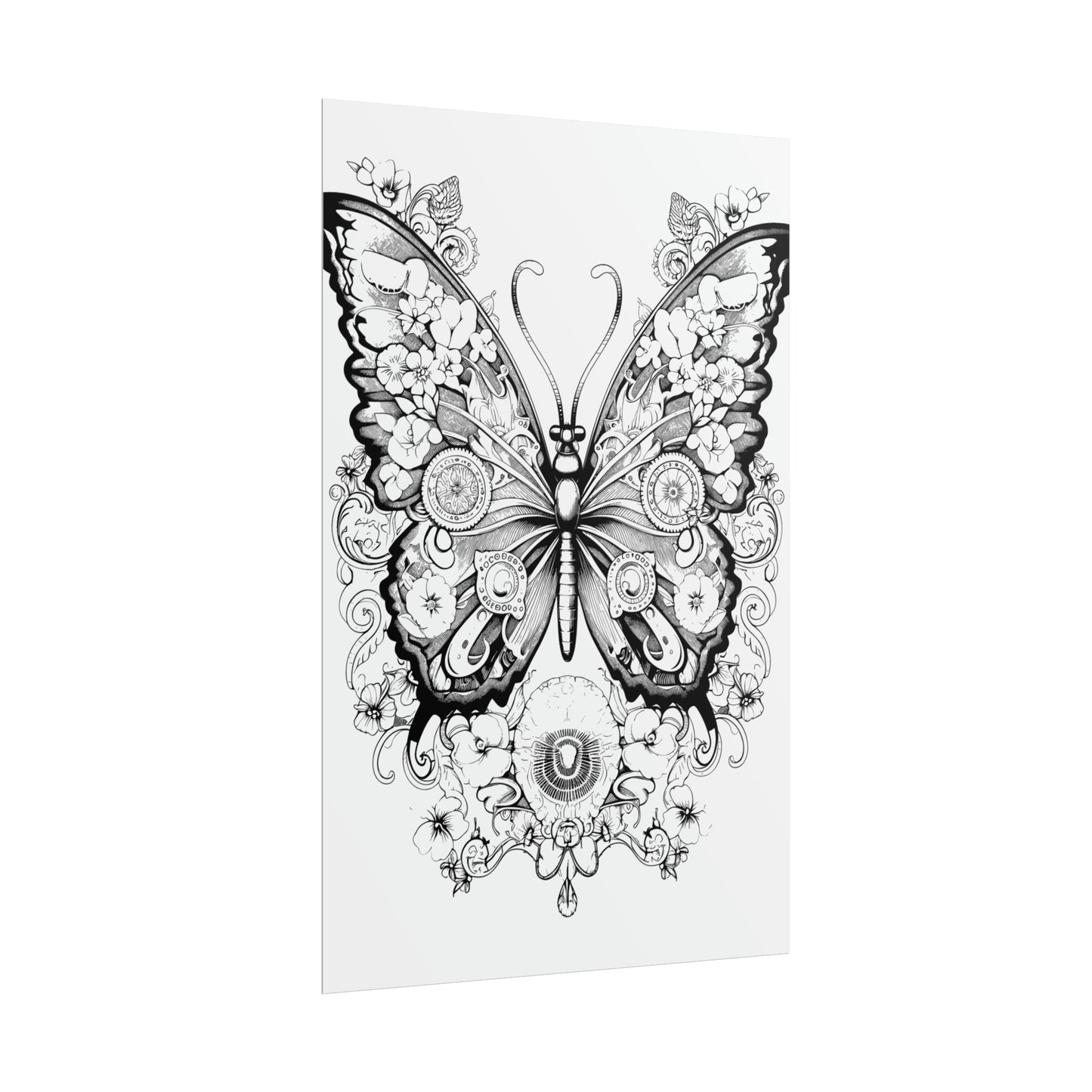 Butterfly Coloring Art Posters