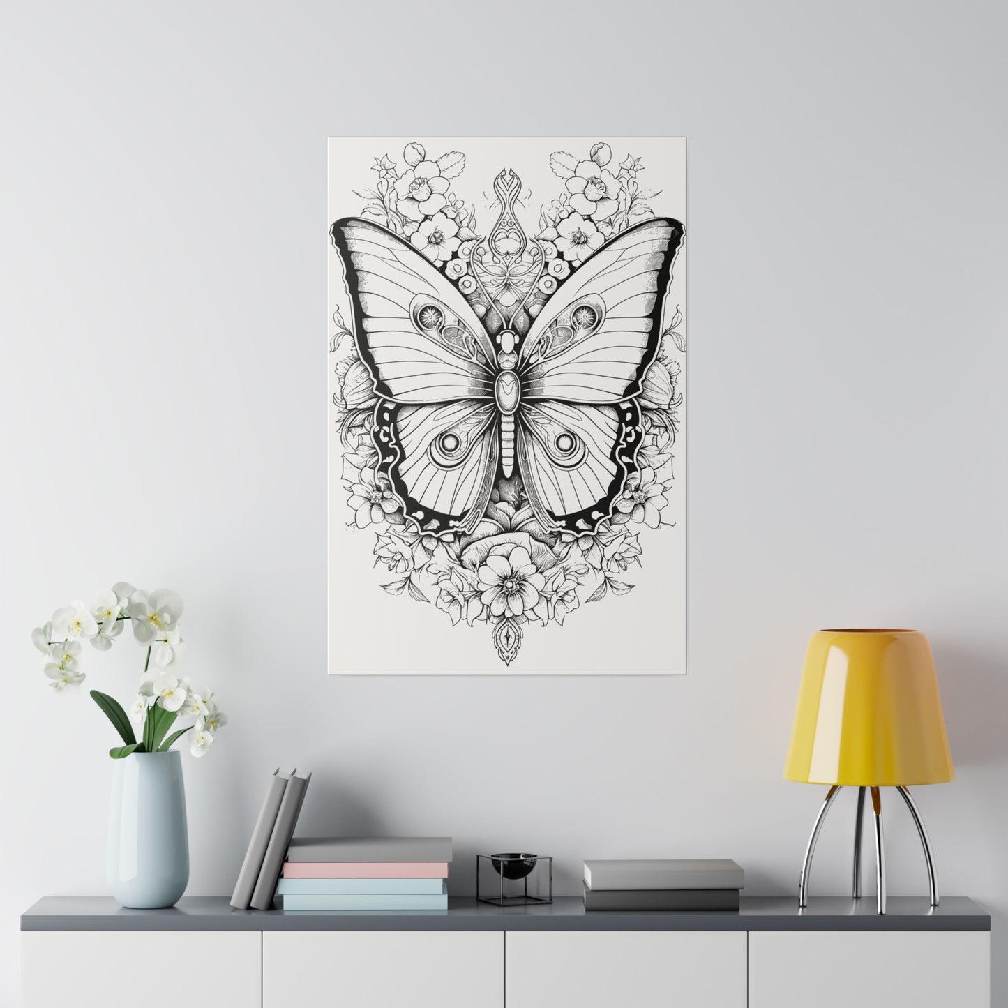 Butterfly Coloring Canvas, Stretched, 0.75"