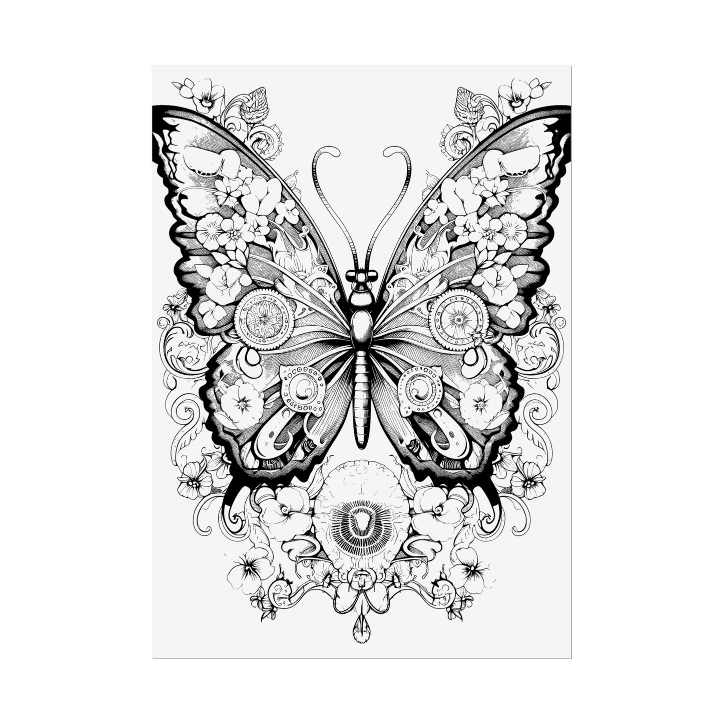 Butterfly Coloring Art Posters