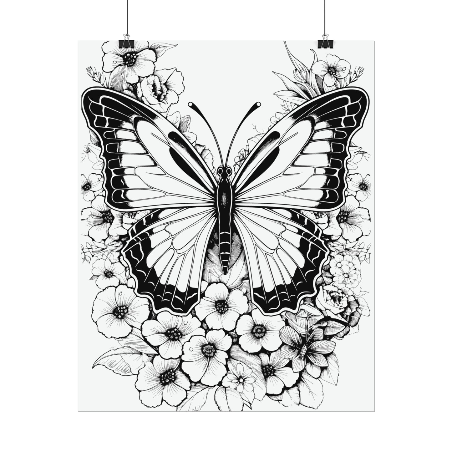 Butterfly Coloring Art Posters