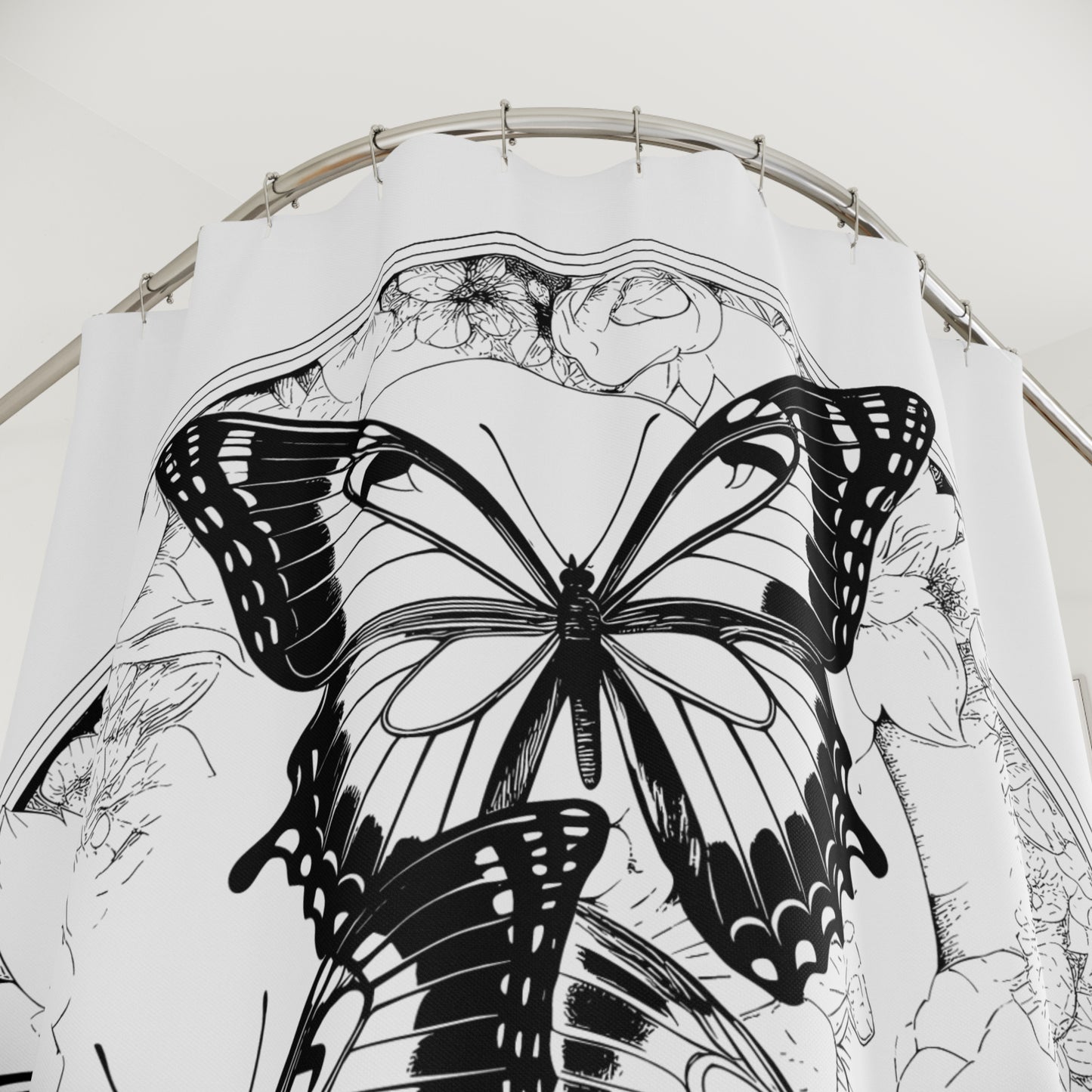 Butterfly Pen & Ink Art Shower Curtain