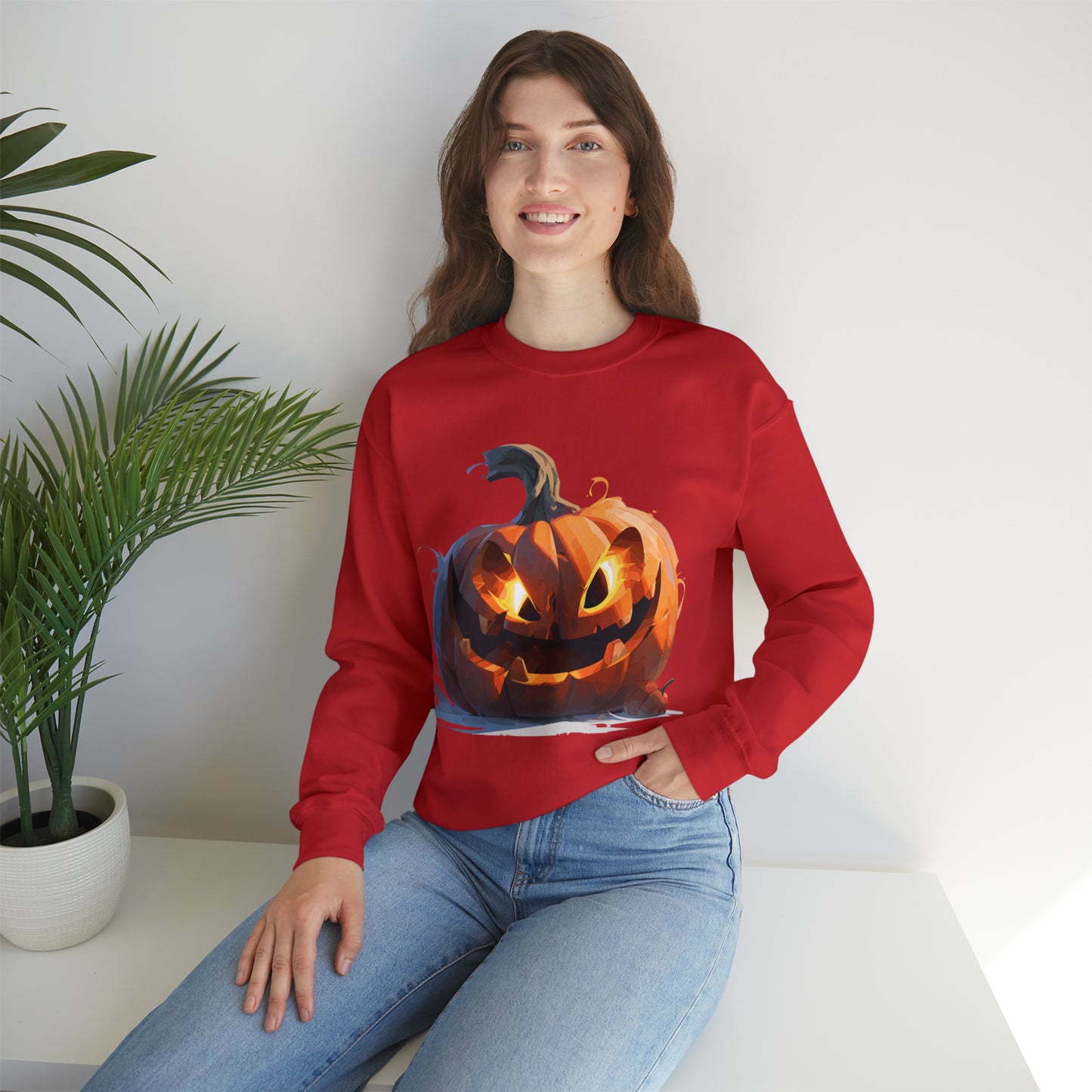 Halloween Pumpkin Crewneck Sweatshirt