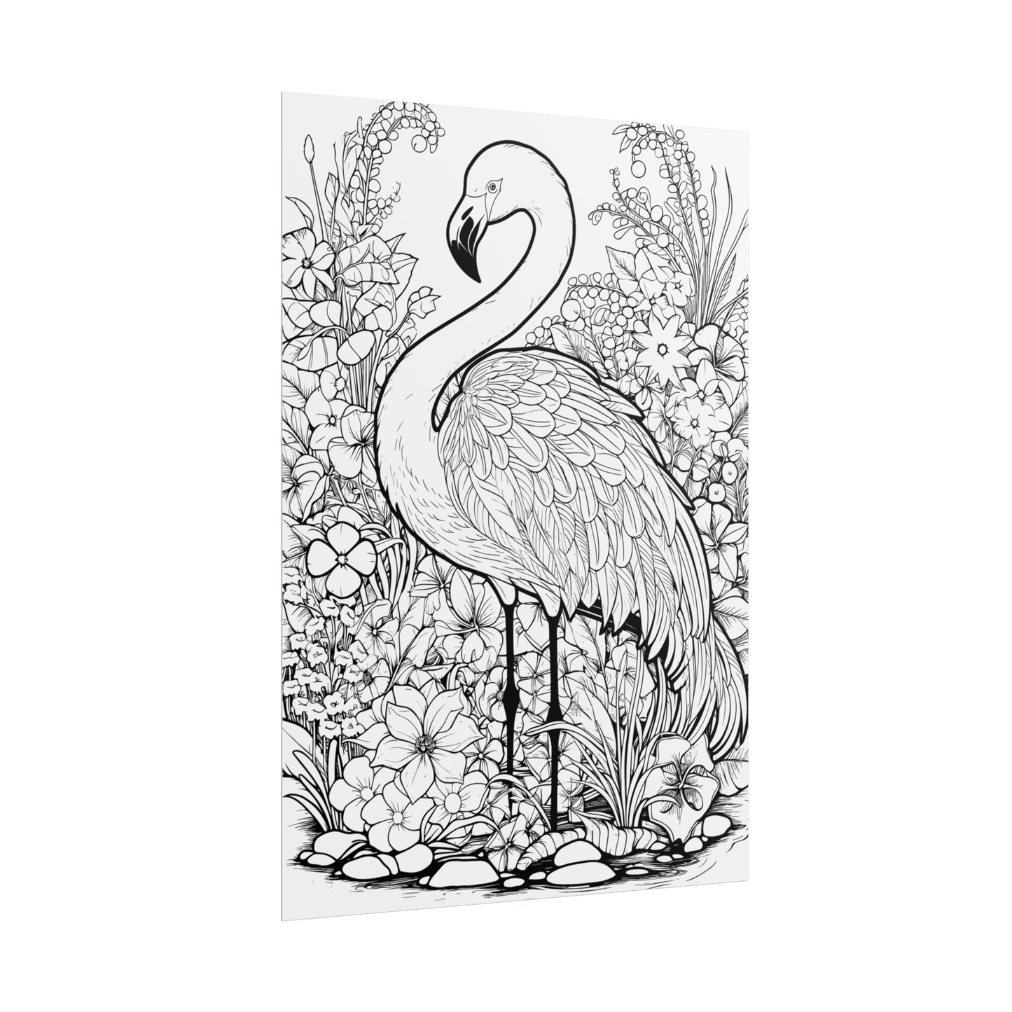 Flamingo Exotic Bird Coloring Art Posters