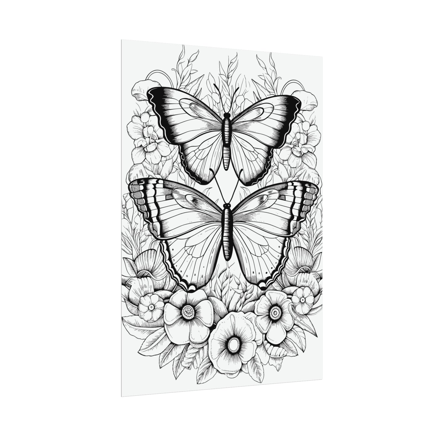 Butterfly Coloring Art Posters