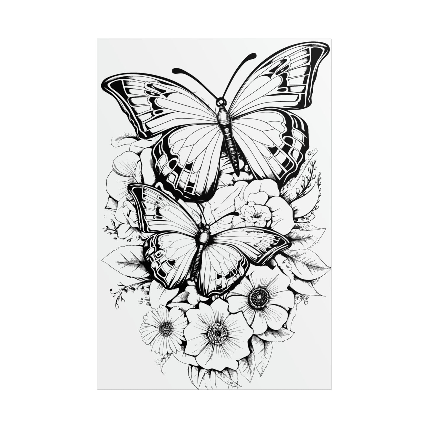 Butterfly Coloring Art Posters