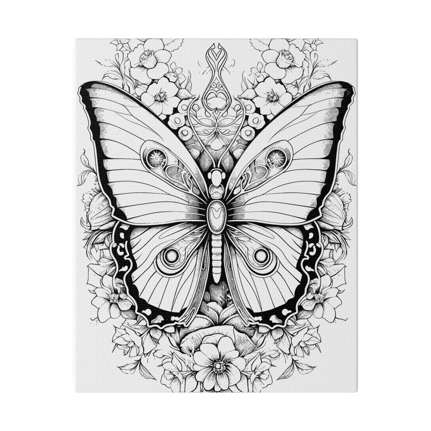 Butterfly Coloring Canvas, Stretched, 0.75"