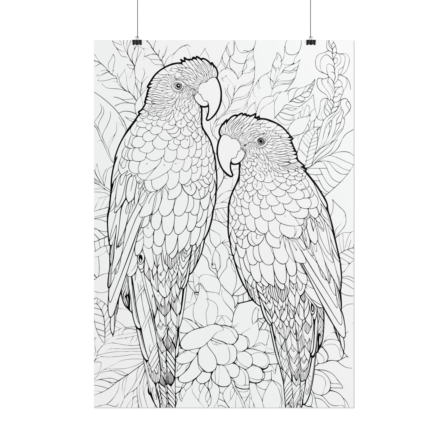 Amazon Parrots Exotic Bird Coloring Art Posters