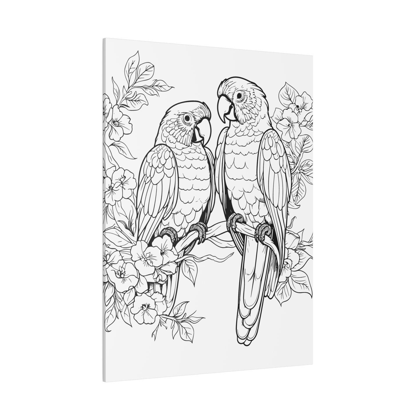 Lovebirds Coloring Canvas, Stretched, 0.75"