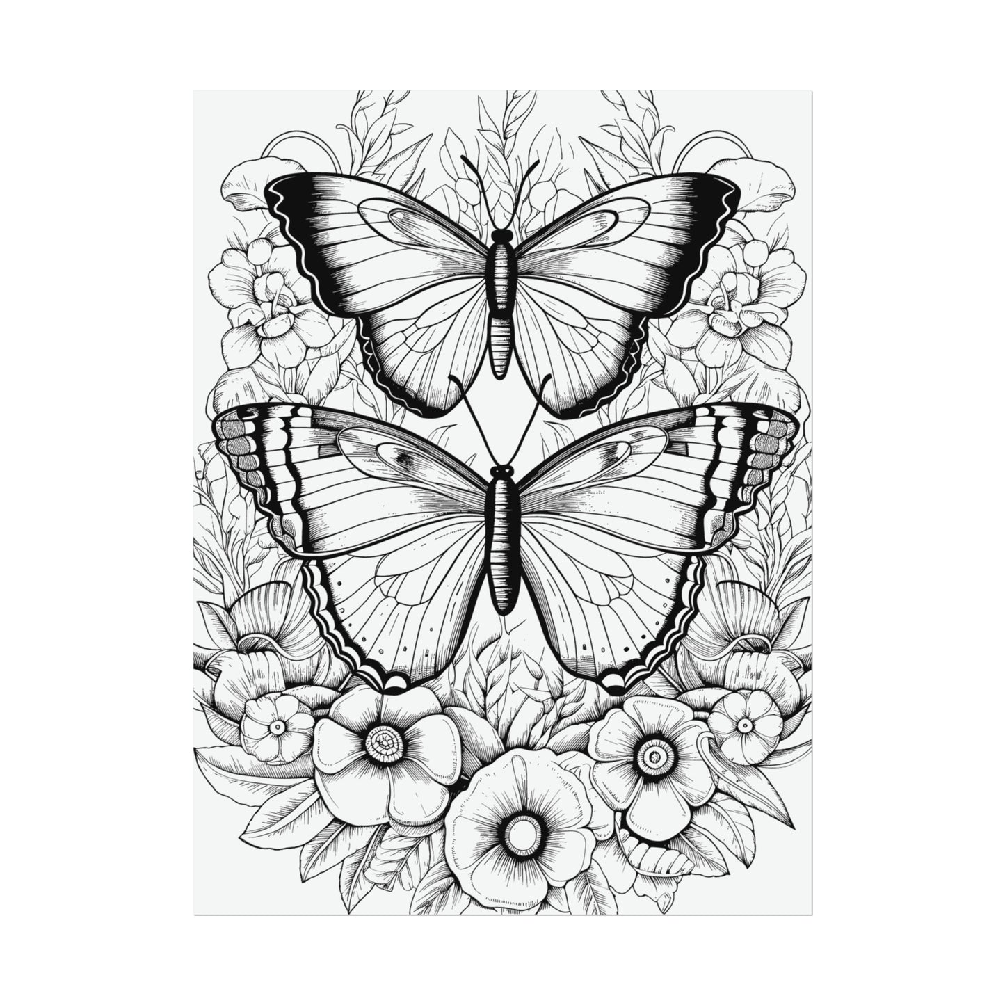 Butterfly Coloring Art Posters