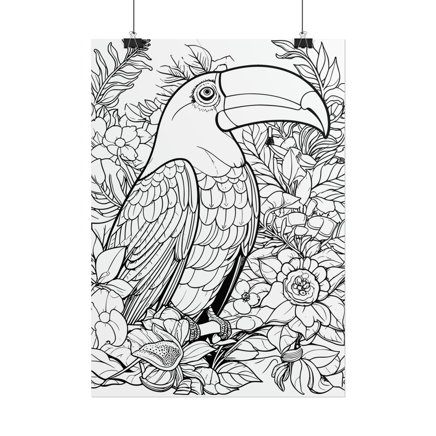 Toucan Exotic Birds Coloring Art Posters