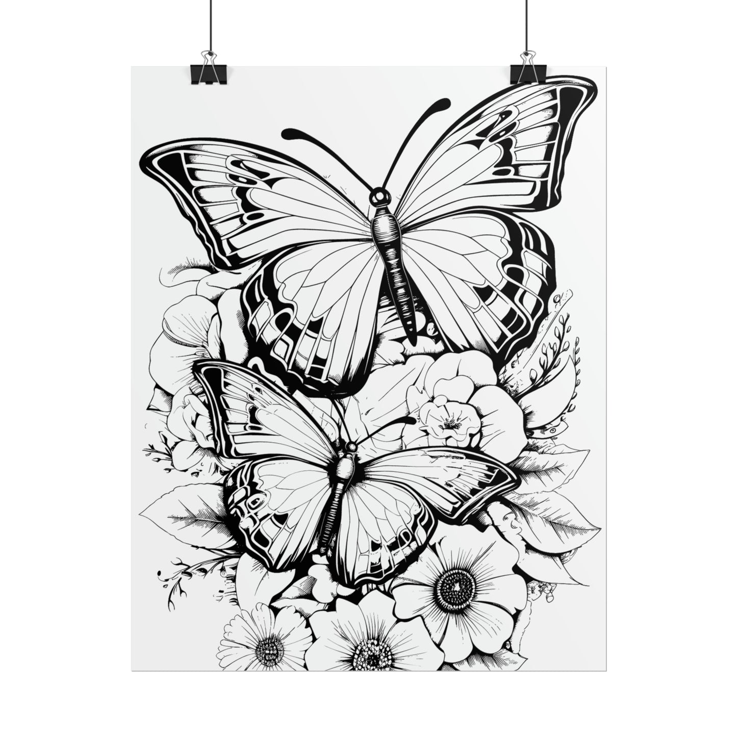 Butterfly Coloring Art Posters