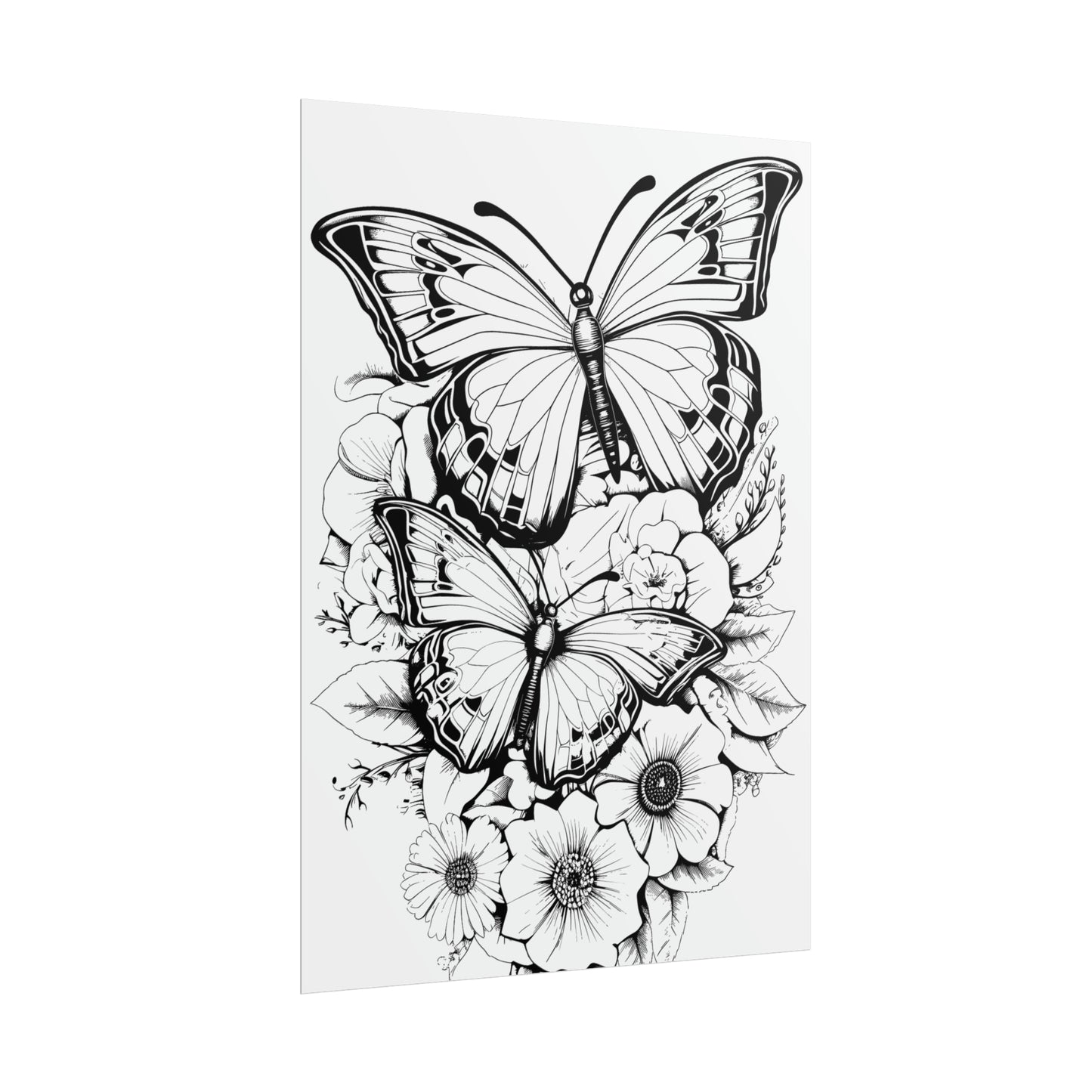 Butterfly Coloring Art Posters