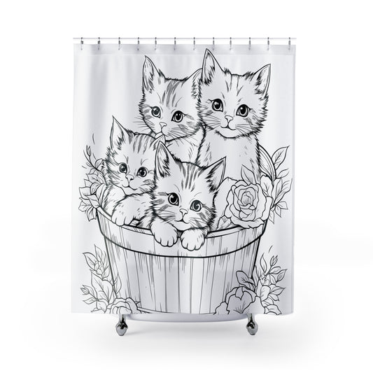 Basket of Kittens Shower Curtains