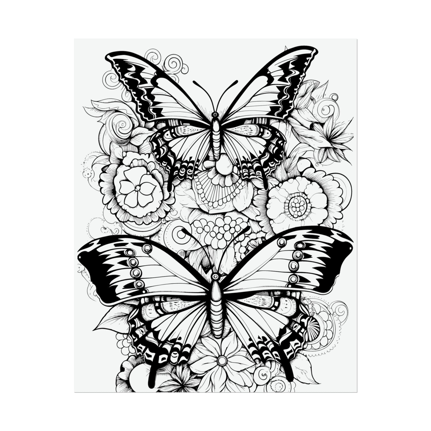 Butterfly Coloring Art Posters