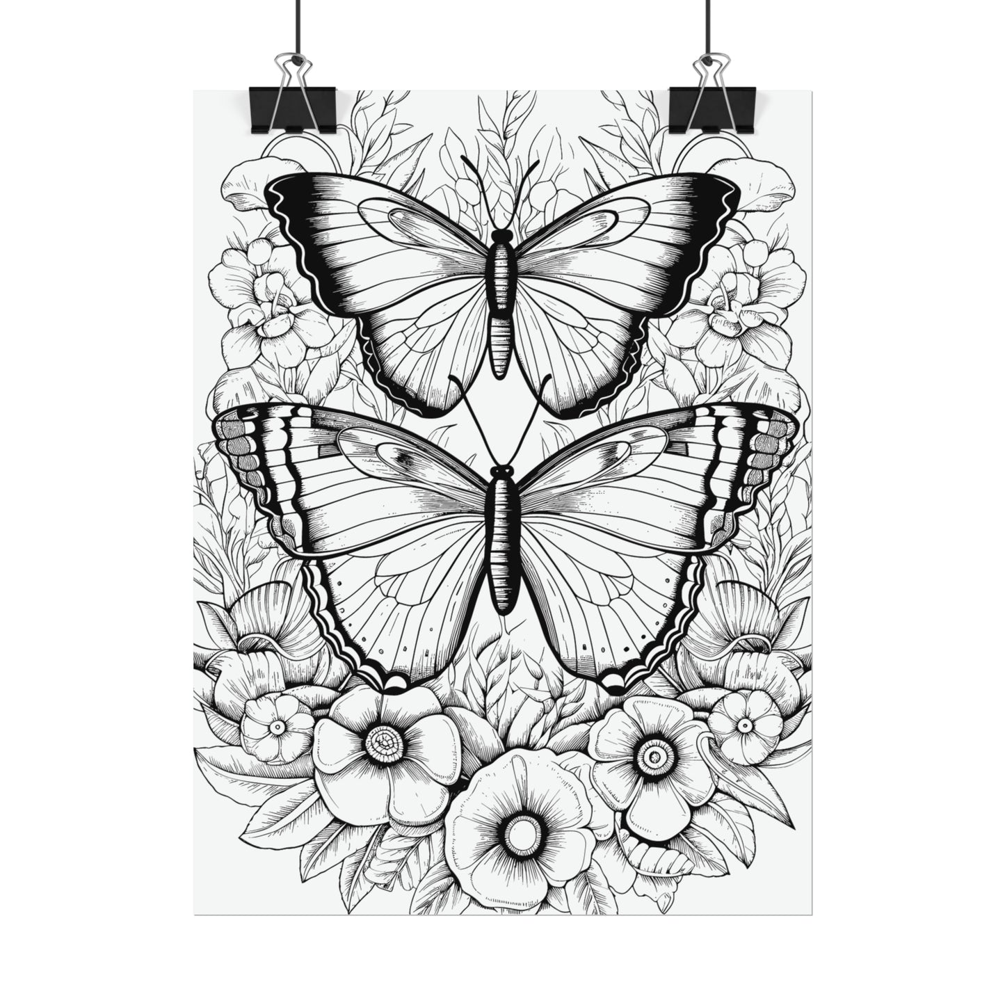 Butterfly Coloring Art Posters