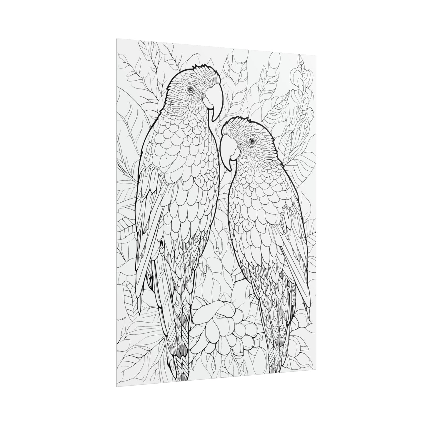 Amazon Parrots Exotic Bird Coloring Art Posters