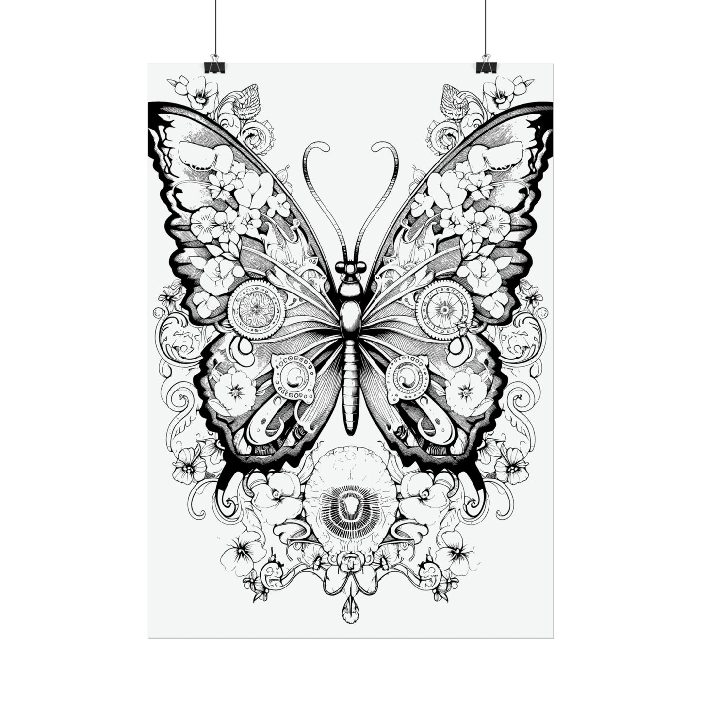 Butterfly Coloring Art Posters