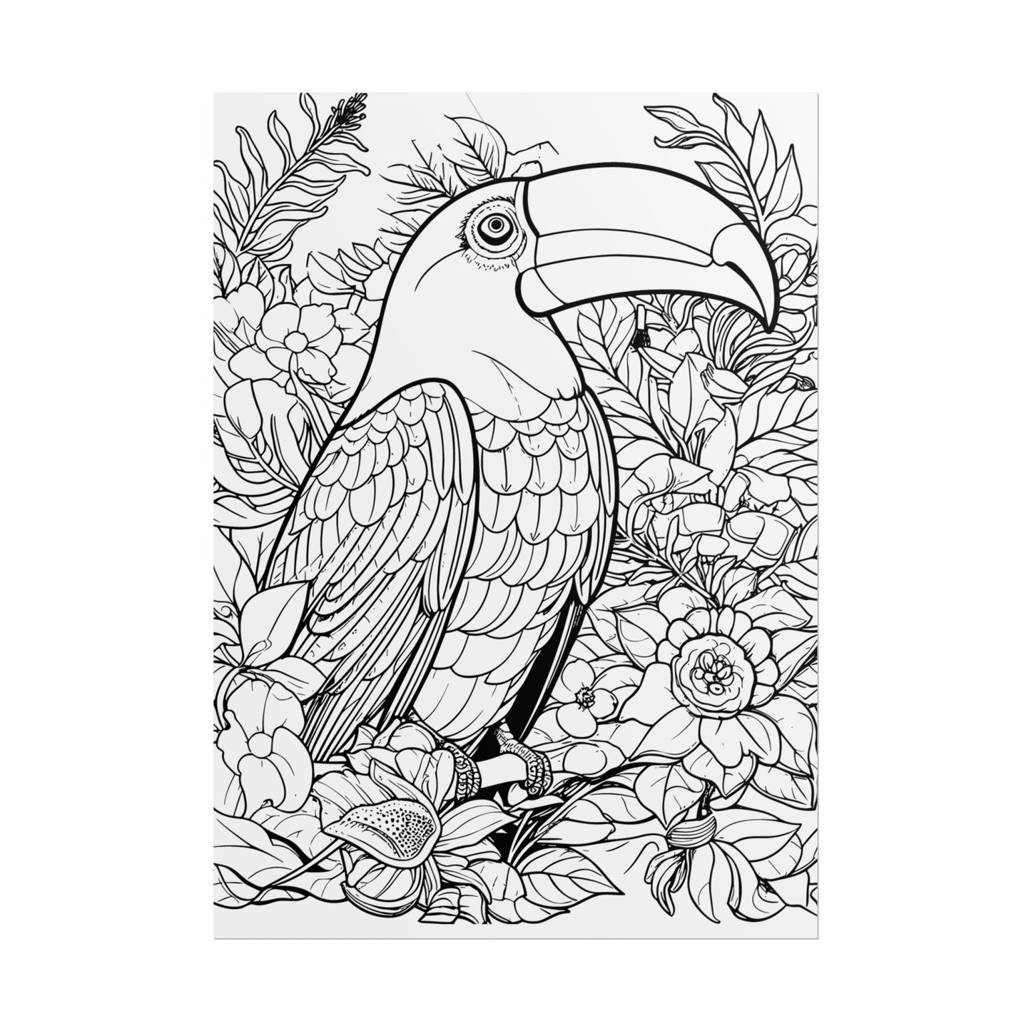 Toucan Exotic Birds Coloring Art Posters