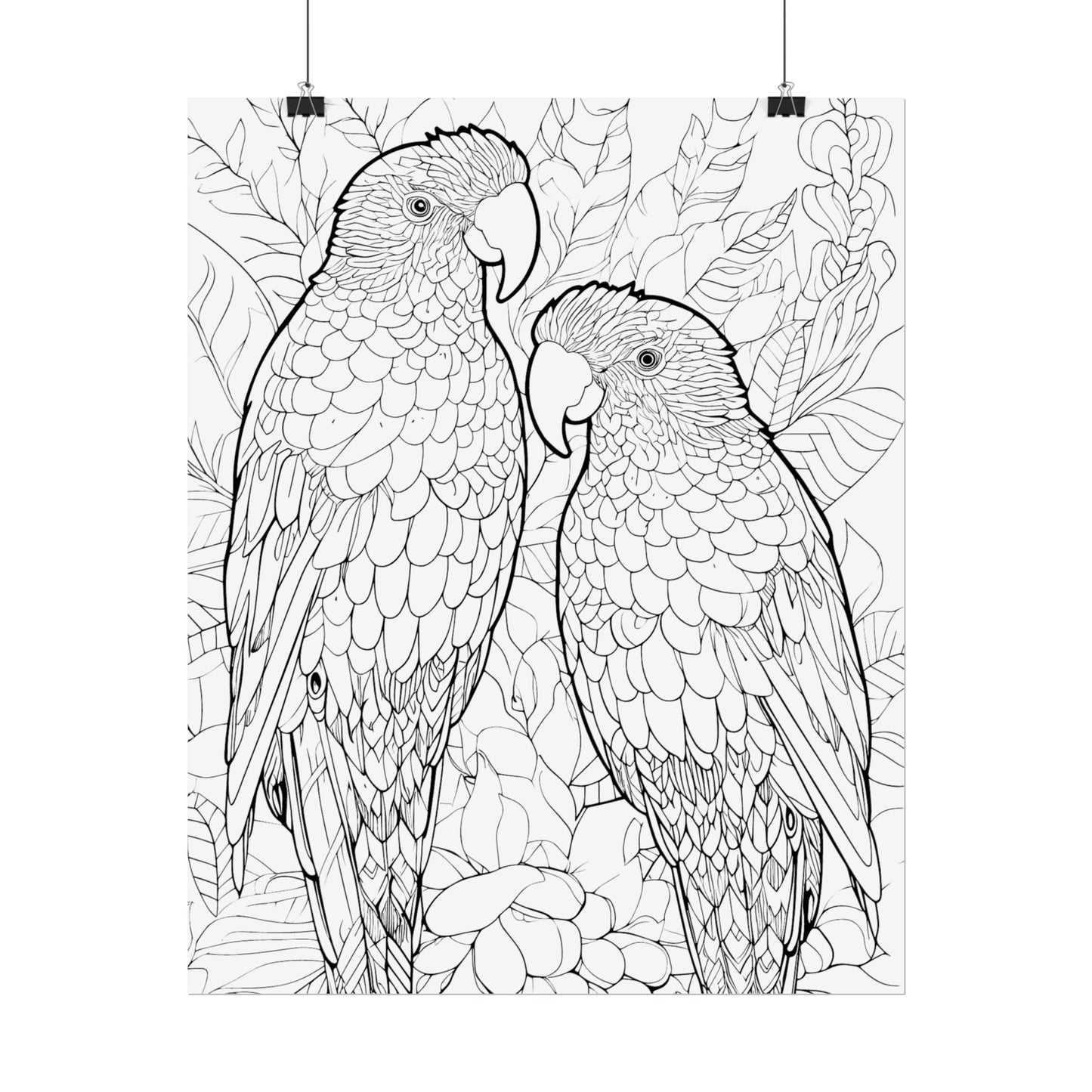 Amazon Parrots Exotic Bird Coloring Art Posters