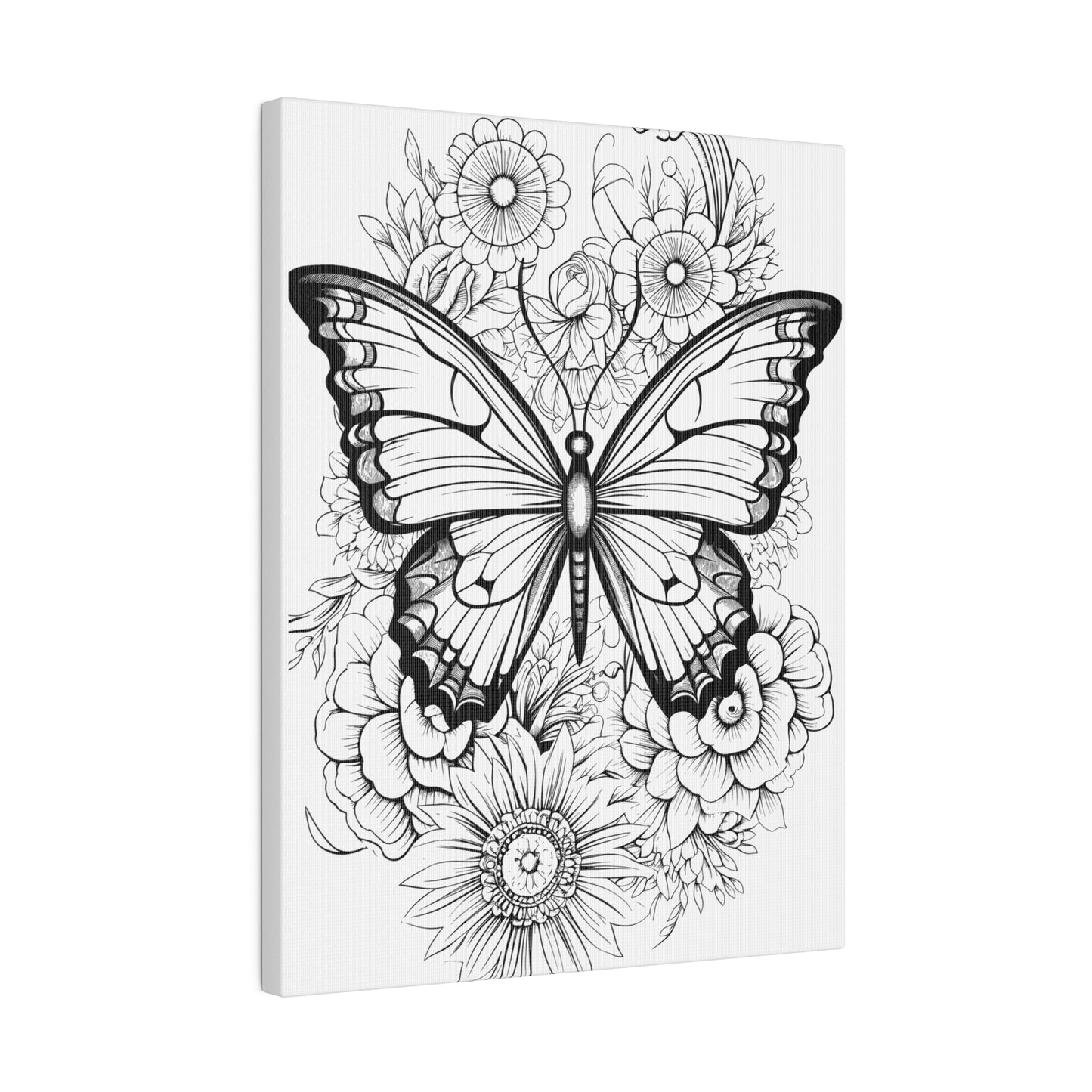 Butterfly Coloring Canvas, Stretched, 0.75"