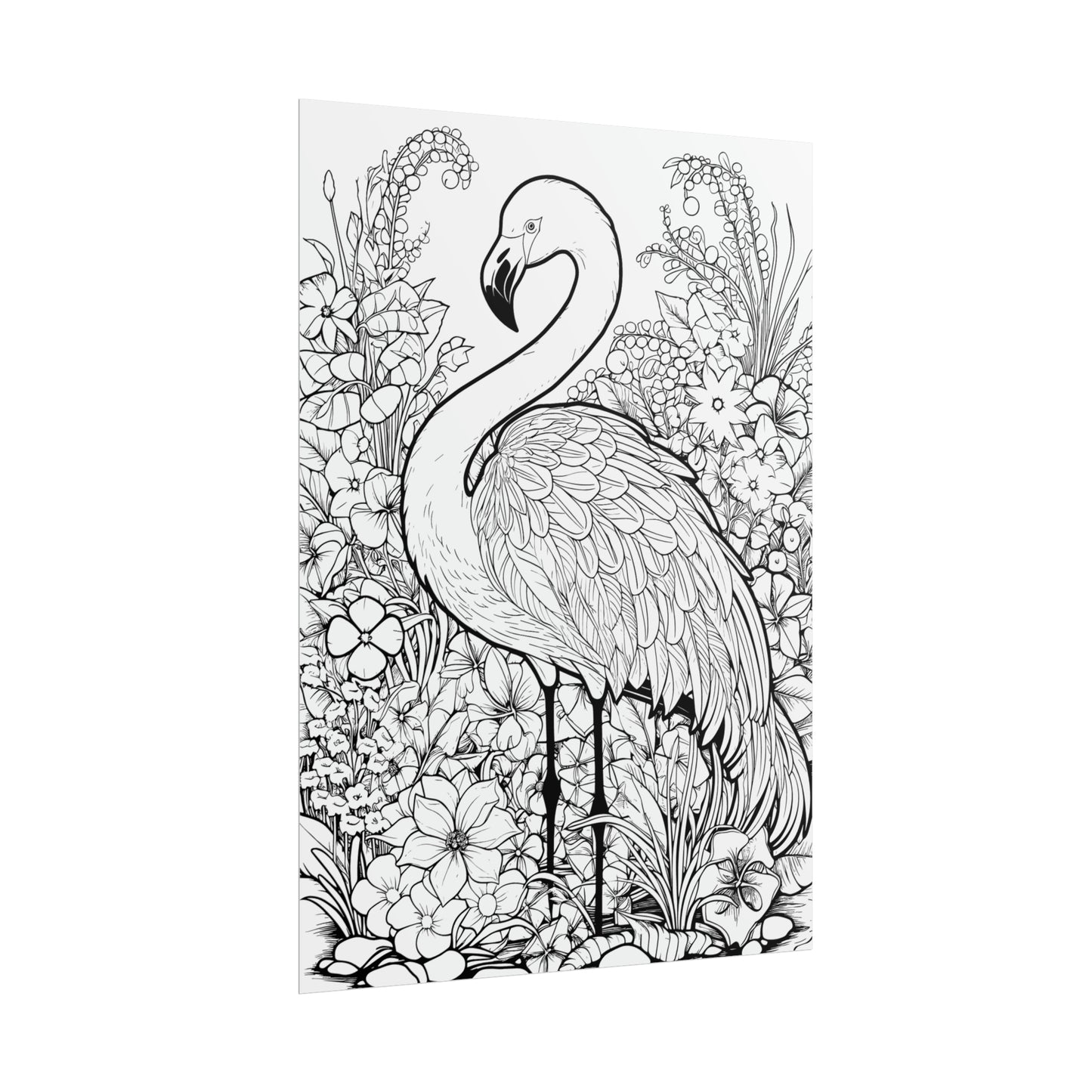 Flamingo Exotic Bird Coloring Art Posters