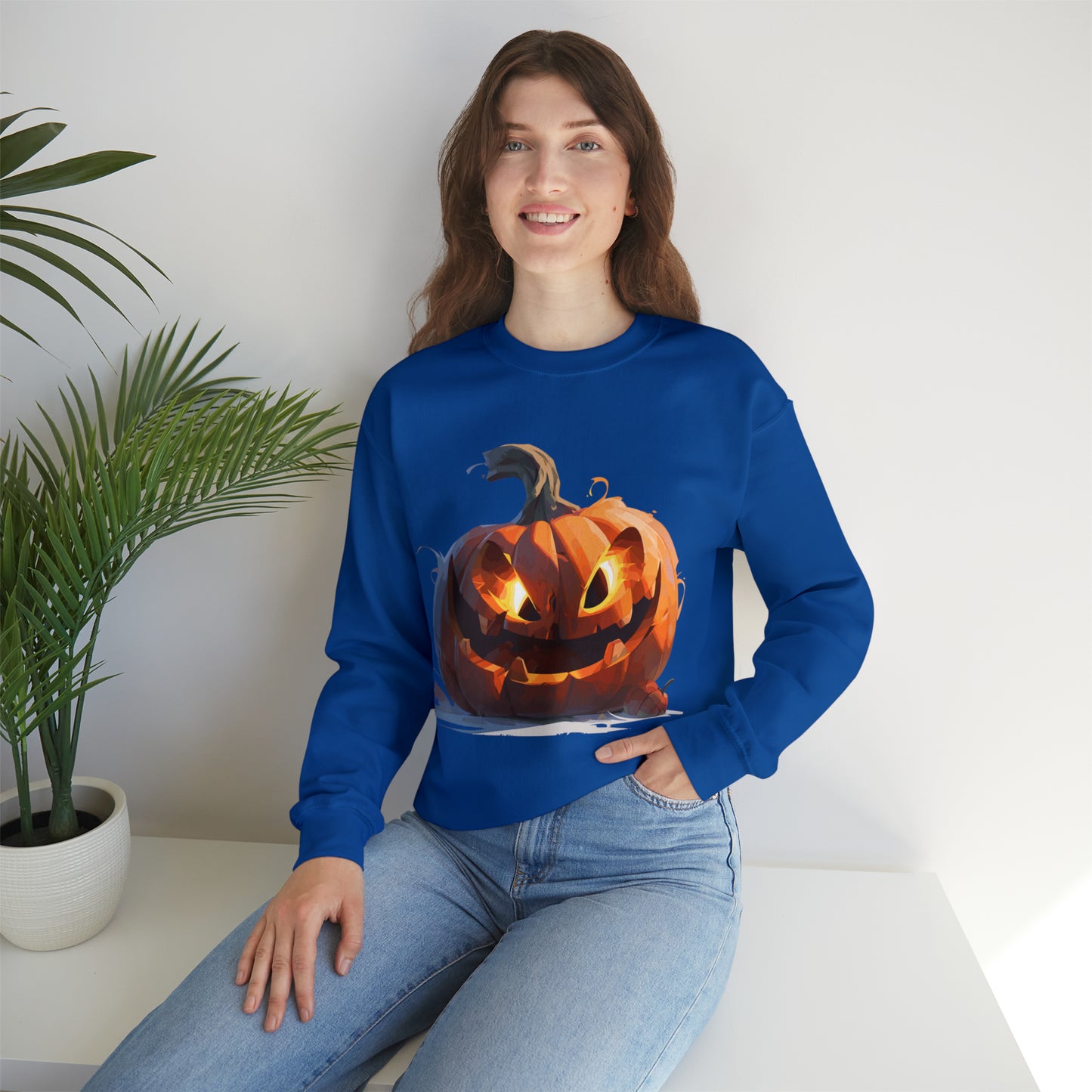 Halloween Pumpkin Crewneck Sweatshirt