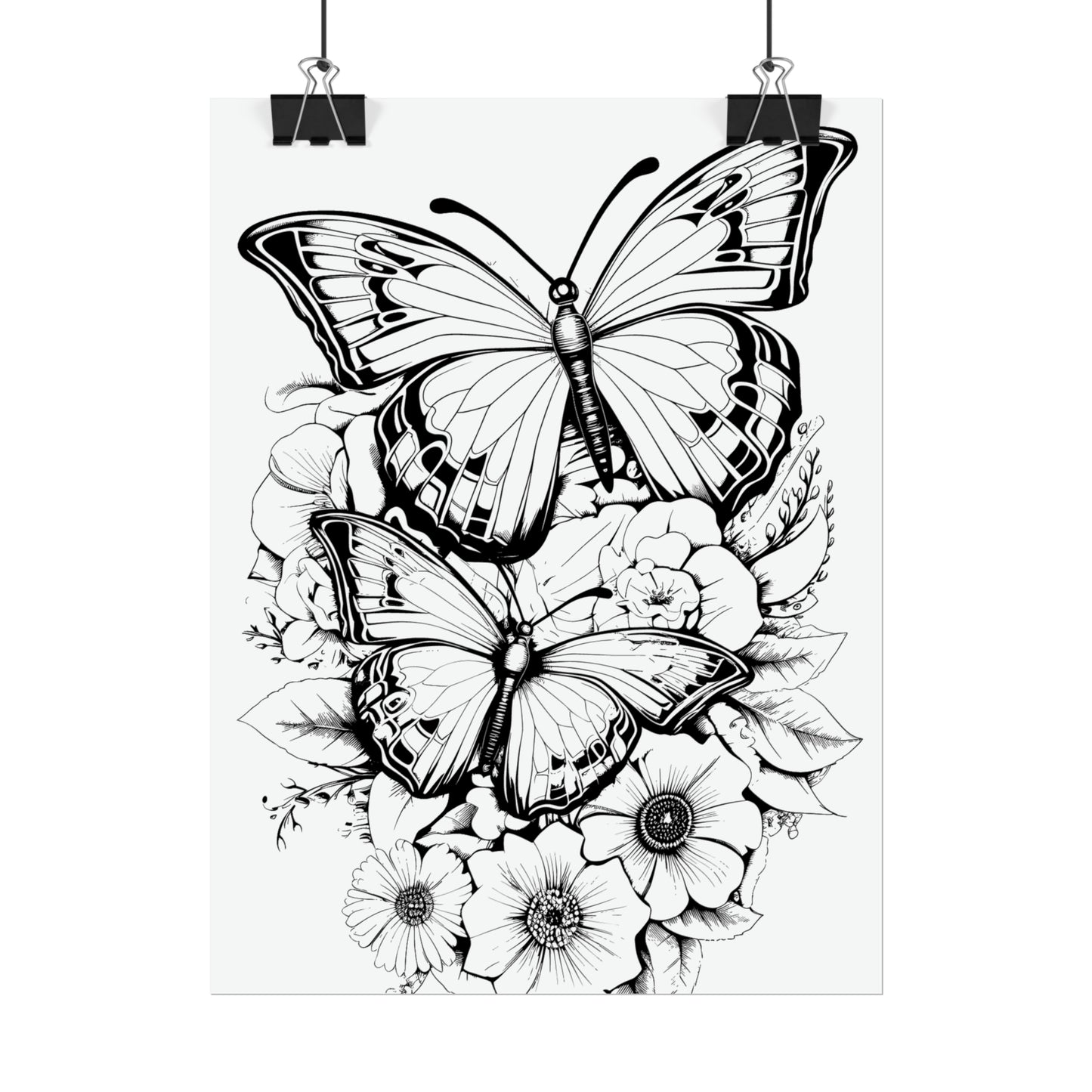 Butterfly Coloring Art Posters