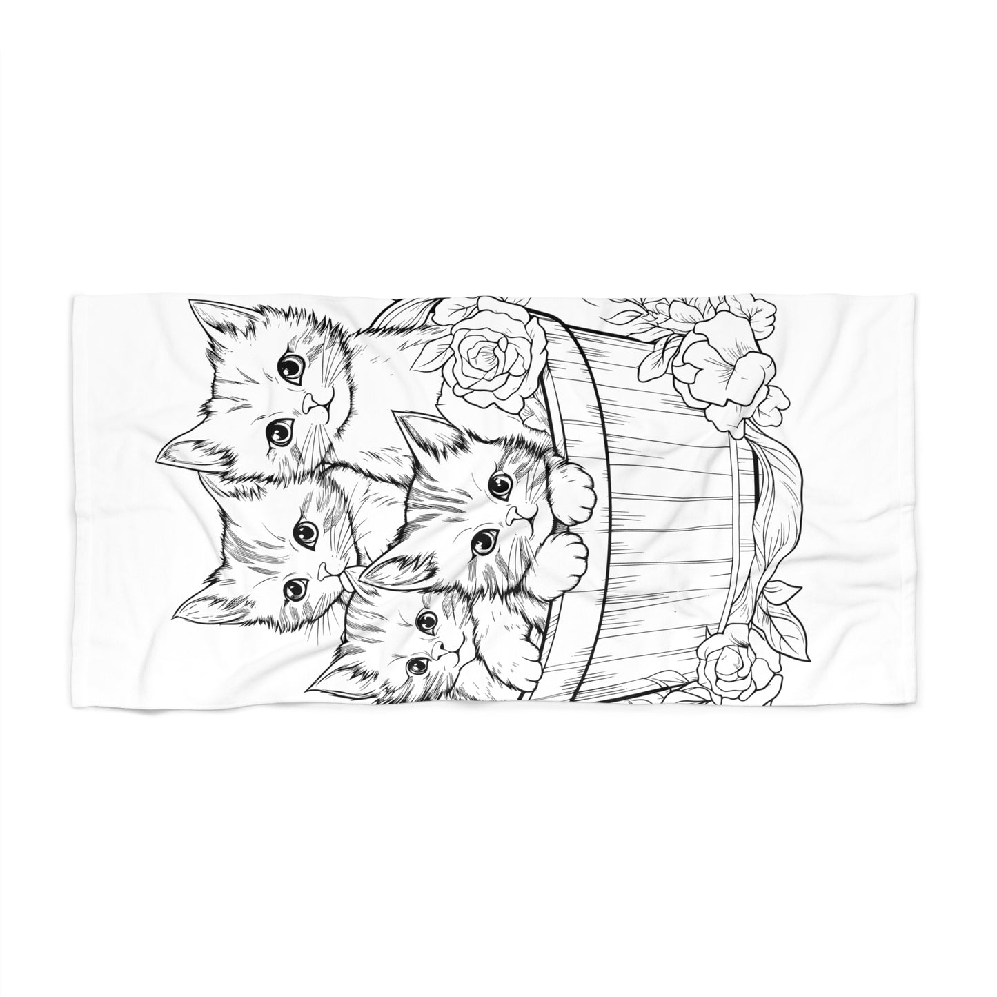 Basket of Kittens Beach Towel