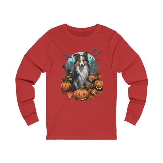 Halloween Collie Unisex Jersey Long Sleeve Tee