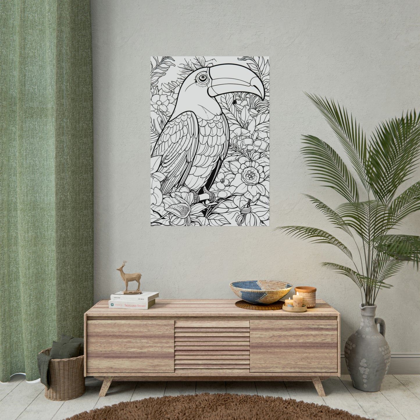 Toucan Exotic Birds Coloring Art Posters