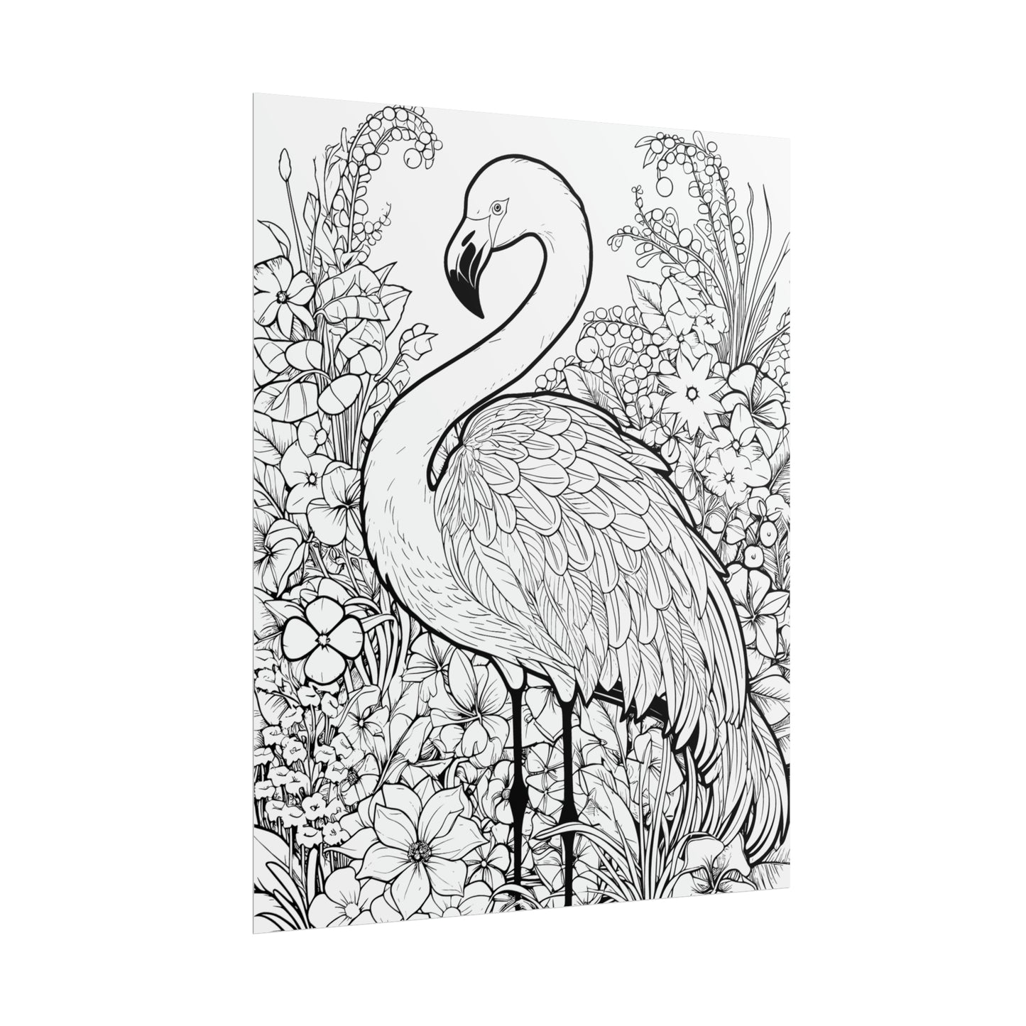 Flamingo Exotic Bird Coloring Art Posters