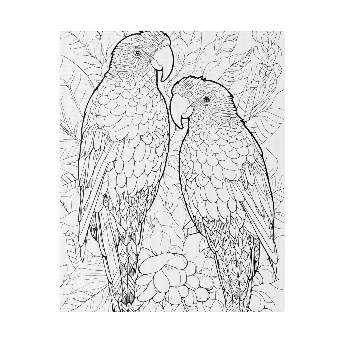 Amazon Parrots Coloring Canvas, Stretched, 0.75"