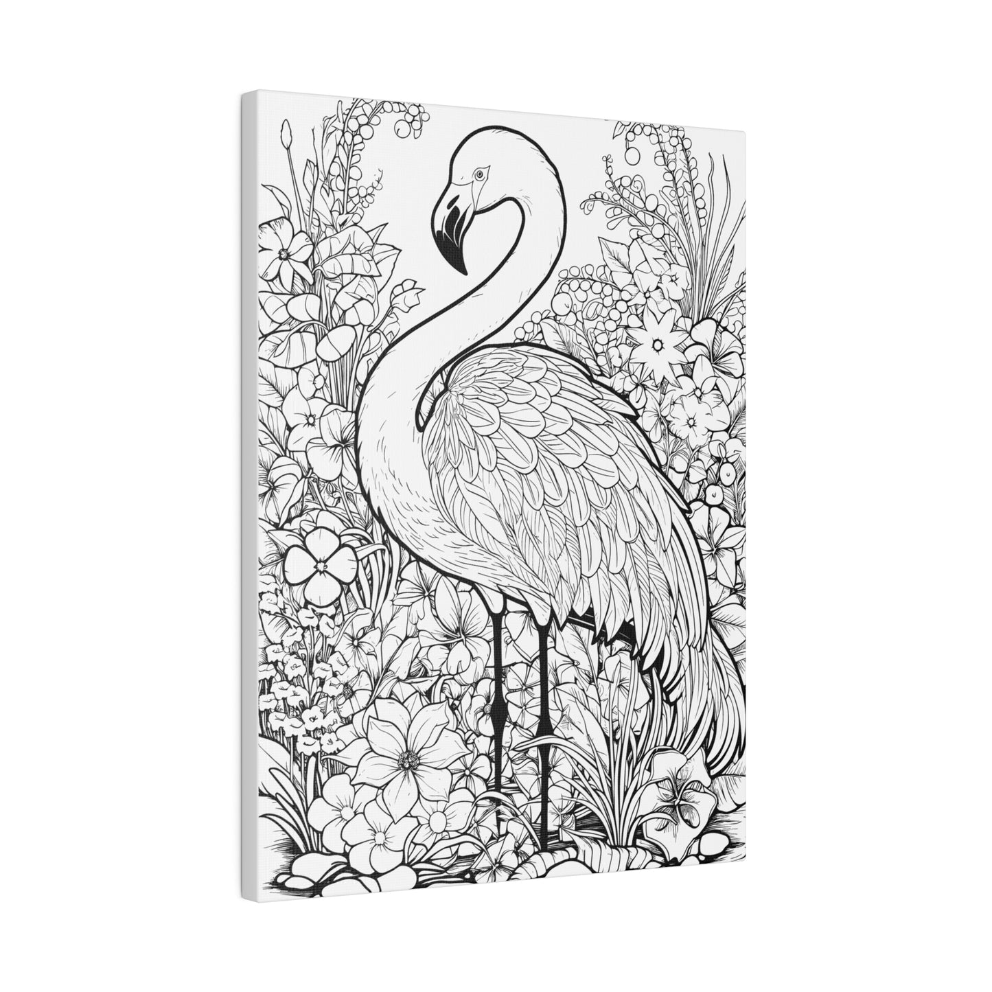 Copy of Flamingo Coloring Canvas, Stretched, 0.75"