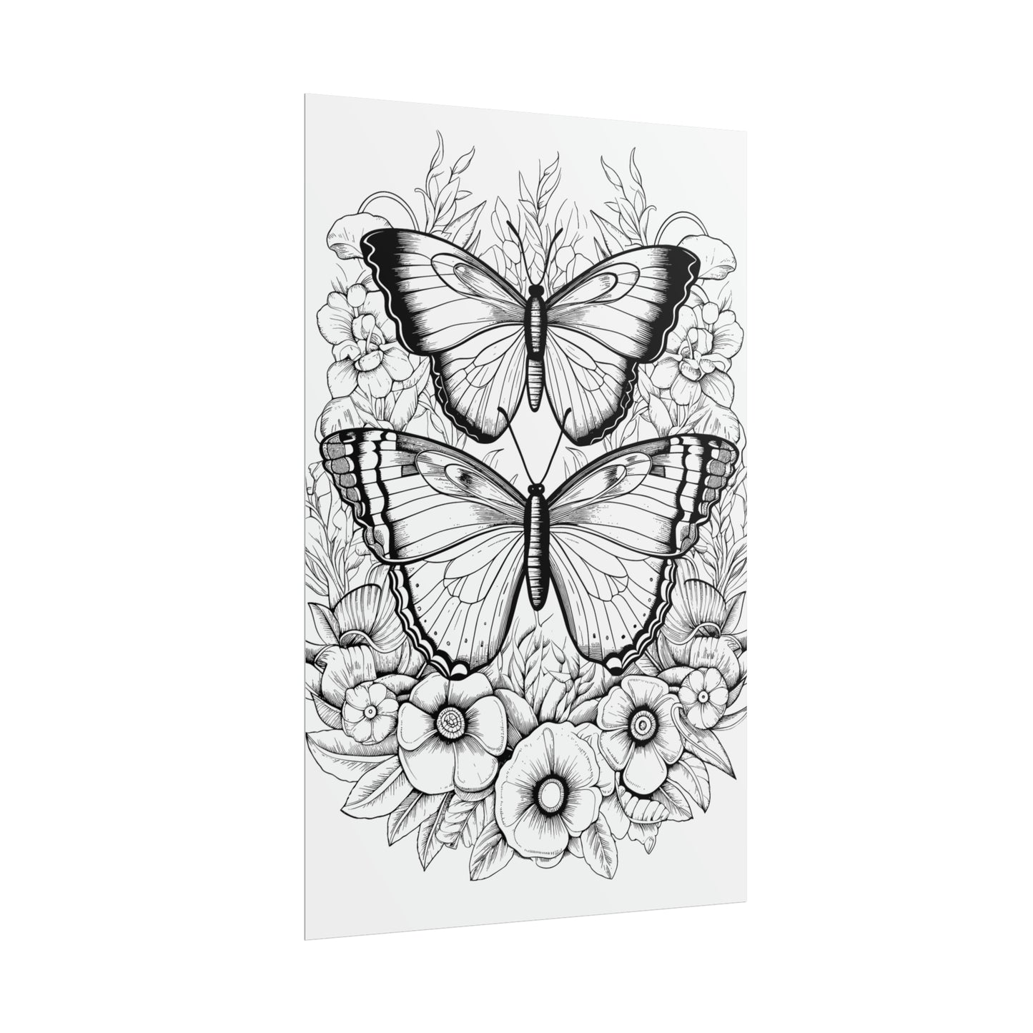 Butterfly Coloring Art Posters