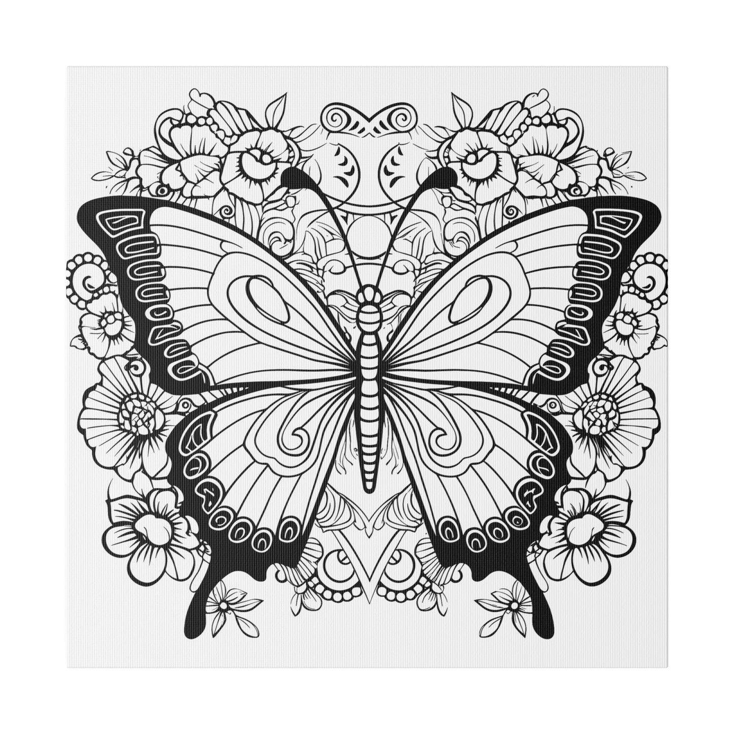 Butterfly Coloring Canvas, Stretched, 0.75"