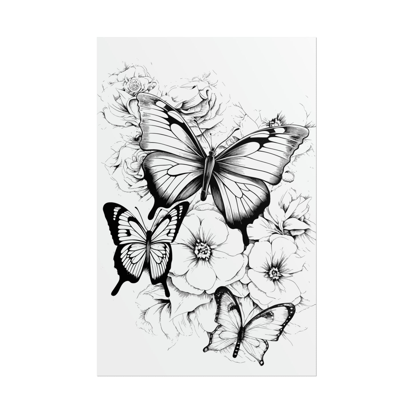 Butterfly Coloring Art Posters