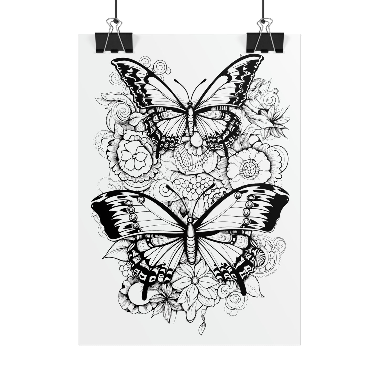 Butterfly Coloring Art Posters