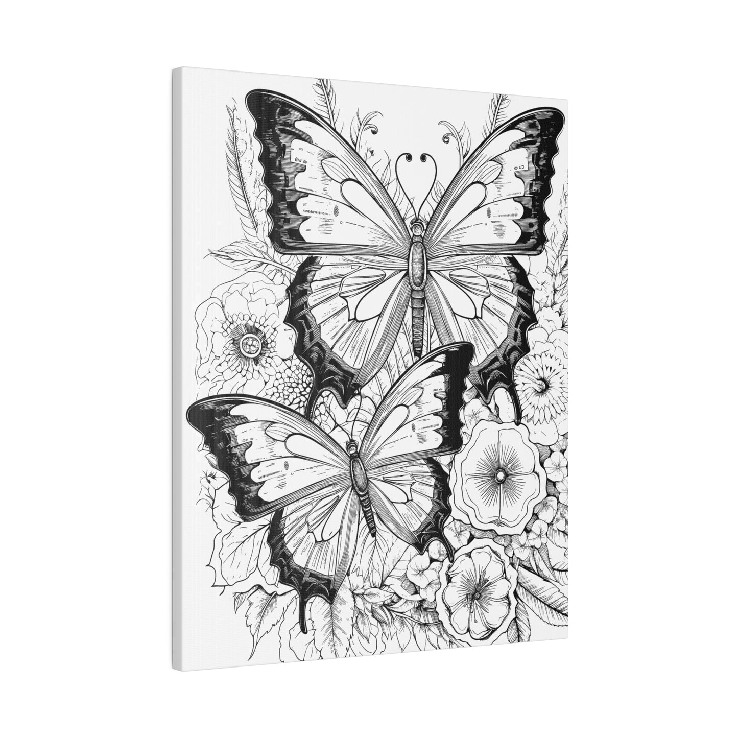 Butterfly Coloring Canvas, Stretched, 0.75"